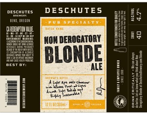 Deschutes Brewery Non-derogatory June 2016