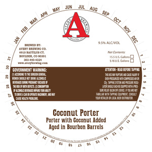 Avery Brewing Co. Coconut Porter June 2016