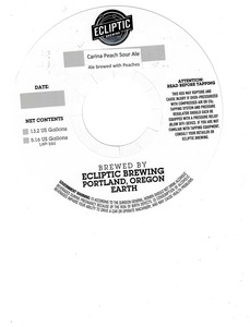Carina Peach Sour Ale June 2016