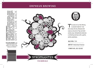 Orpheus Brewing Sykophantes Fig Sour Ale June 2016
