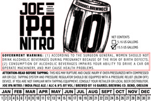 10 Barrel Brewing Co Joe Nitro IPA June 2016