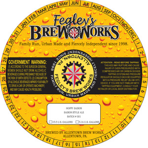 Fegley's Brew Works Hoppy Saison June 2016