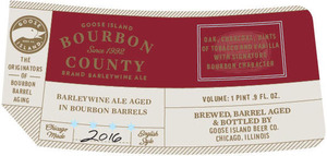 Goose Island Bourbon County Brand Barleywine Stout June 2016