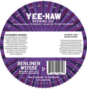 Yee-haw Berliner Weisse June 2016