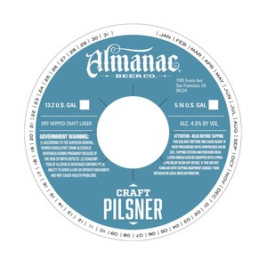 Almanac Beer Co. Craft Pilsner