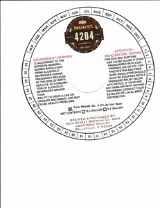 Main Street Brewing Co 4204 Easy Blonde June 2016