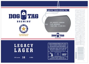 Dog Tag Brewing Legacy Lager