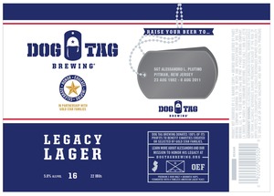 Dog Tag Brewing Legacy Lager