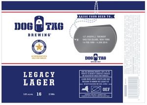 Dog Tag Brewing Legacy Lager