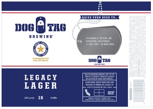 Dog Tag Brewing Legacy Lager