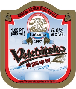 Velebitsko Pale Golden Lager Beer