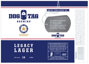 Dog Tag Brewing Legacy Lager