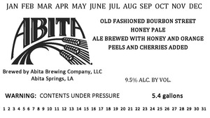 Abita Brewing Company Old Fashioned Bourbon Street Honey Pale