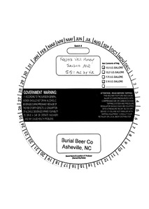 Burial Beer Co. LLC Keeper's Veil Honey Saison Ale June 2016