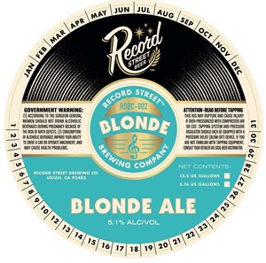 Record Street Brewing Blonde Ale