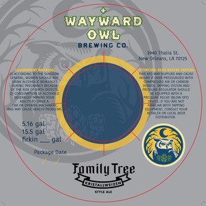 Wayward Owl Brewing Company Family Tree July 2016