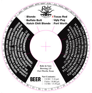 Rahr & Sons Brewing Co., LP Texas Red July 2016