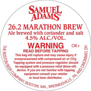 Samuel Adams 26.2 Marathon Brew July 2016
