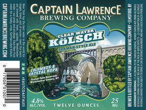 Captain Lawrence Breiwng Co Clearwater Kolsch