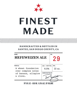 Finest Made Hefeweizen Ale