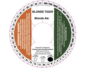 Blonde Tiger Ale July 2016