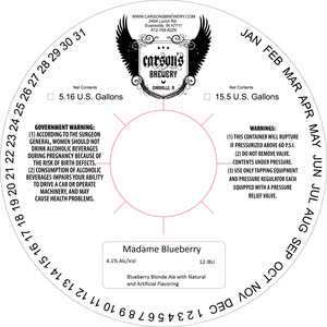 Carson's Brewery Madame Blueberry July 2016