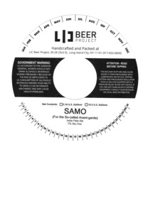 Lic Beer Project Samo (for The So-called Avant-garde) July 2016