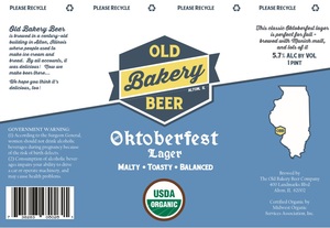 The Old Bakery Beer Company Oktoberfest Lager July 2016