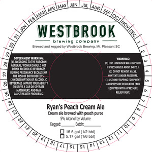 Westbrook Brewing Company Ryan's Peach Cream Ale