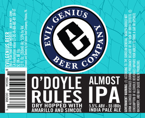 Evil Genius Beer Company O'doyle Rules! July 2016