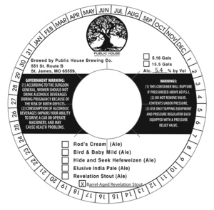 Public House Brewing Company Barrel-aged Revelation Stout July 2016