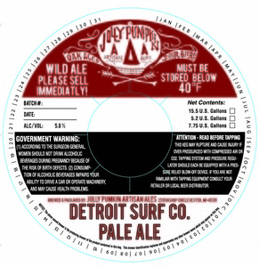 Jolly Pumpkin Artisan Ales Detroit Surf Co Pale Ale