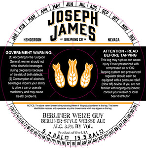 Joseph James Brewing Co., Inc. Berliner Weize Guy