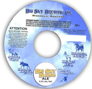 Big Sky Blonde Ale July 2016