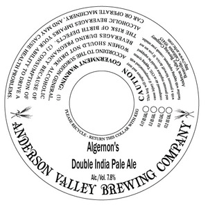 Anderson Valley Brewing Company Algernon's Double IPA July 2016