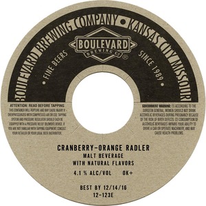Boulevard Cranberry-orange Radler