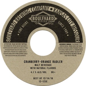 Boulevard Cranberry-orange Radler