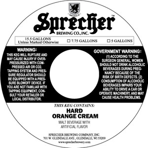 Sprecher Hard Orange Cream
