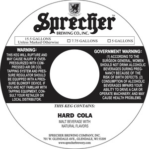 Sprecher Hard Cola July 2016