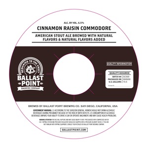 Ballast Point Cinnamon Raisin Commodore