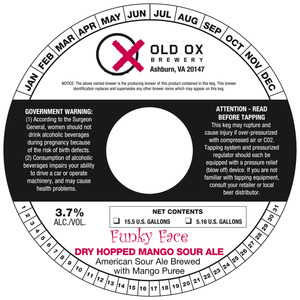 Funky Face Dry Hopped Mango Sour Ale July 2016