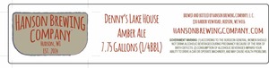 Hanson Brewing Company Denny's Lake House Amber Ale