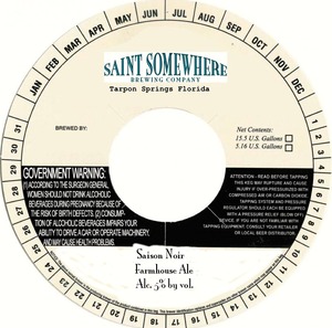 Saint Somewhere Brewing Company Saison Noir