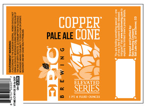 Epic Brewing Company Copper Cone July 2016