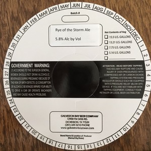 Rye Of The Storm Ale July 2016