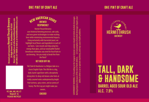 Hermit Thrush Brewery Tall, Dark & Handsome July 2016