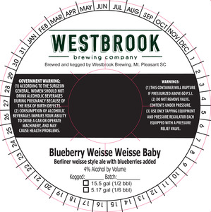 Westbrook Brewing Company Blueberry Weisse Weisse Baby