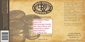 Legal Remedy Brewing Co. Plea Bargain Pecan Brown Ale August 2016