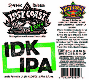 Lost Coast Brewery Idk IPA