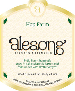 Hop Farm India Pharmhouse Ale Aged In Oak And Aca July 2016